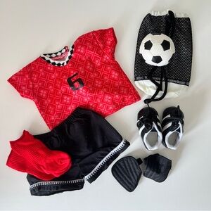American Girl Retired Red Soccer Outfit Uniform